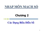 Bài giảng Nhập môn mạch số - Chương 2: Các dạng biểu diễn số (ThS. Nguyễn Thanh Sang)