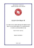 Luận văn Thạc sĩ Tài chính Ngân hàng: Các nhân tố tác động đến quyết định sử dụng dịch vụ ngân hàng điện tử của khách hàng cá nhân tại thành phố Hà Nội