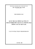 Luận vănThạc sĩ Quản trị kinh doanh: Quản trị tài chính tại Công ty trách nhiệm hữu hạn In và Thương mại Thông tấn xã Việt Nam