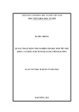 Luận văn Thạc sĩ Quản lý giáo dục: Quản lý hoạt động trải nghiệm cho học sinh tiểu học khối 1 và khối 2 ở huyện Đắk Glong tỉnh Đắk Nông