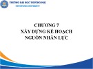 Bài giảng Hoạch định nguồn nhân lực - Chương 7: Xây dựng kế hoạch nguồn nhân lực