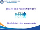 Bài giảng Hoạch định nguồn nhân lực - Chương 0: Giới thiệu học phần