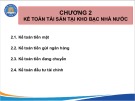 Bài giảng Kế toán công 2 - Chương 2: Kế toán tài sản tại Kho bạc Nhà nước