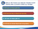 Bài giảng Kế toán công 1 - Chương 5: Kế toán các khoản thanh toán trong đơn vị hành chính sự nghiệp