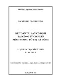 Luận văn Thạc sĩ Kế toán: Kế toán tài sản cố định tại Công ty Cổ phần Môi trường Đô thị Hà Đông