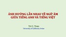 Bài giảng Ảnh hưởng lẫn nhau về ngữ âm giữa tiếng Việt và tiếng Anh - Tri C.Tran