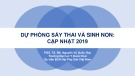 Bài giảng Dự phòng sẩy thai và sinh non: Cập nhật 2019 - PGS. TS. BS. Nguyễn Vũ Quốc Huy