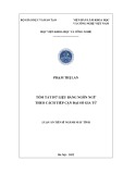 Luận án Tiến sĩ Máy tính: Tóm tắt dữ liệu bằng ngôn ngữ theo cách tiếp cận đại số gia tử