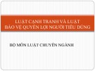 Bài giảng Luật cạnh tranh và luật bảo vệ quyền lợi người tiêu dùng - Bài 1: Những vấn đề chung về cạnh tranh và pháp luật cạnh tranh