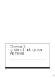 Bài giảng Kinh tế hải quan - Chương 3: Quản lý hải quan về thuế