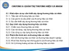 Bài giảng Quản trị thương hiệu 2 - Chương 5: Quản trị thương hiệu cá nhân