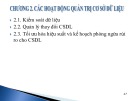 Bài giảng Quản trị cơ sở dữ liệu - Chương 2: Các hoạt động quản trị cơ sở dữ liệu