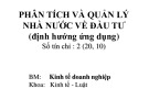 Bài giảng Phân tích và quản lý nhà nước về đầu tư (Chương trình Định hướng ứng dụng)