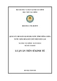 Luận án Tiến sĩ Kinh tế: Quản lý chi ngân sách nhà nước tỉnh Viêng Chăn, nước Cộng hòa dân chủ nhân dân Lào