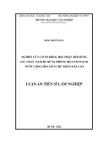 Luận án Tiến sĩ Lâm nghiệp: Nghiên cứu cơ sở khoa học phục hồi rừng sau cháy tại khu rừng phòng hộ Nam Ngưng, nước Cộng hòa Dân chủ Nhân dân Lào