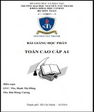 Bài giảng Toán cao cấp A1: Phần 1 - ThS. Bành Thị Hồng