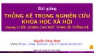 Bài giảng Thống kê trong nghiên cứu khoa học xã hội: Chương 5 - Nguyễn Công Nhựt