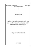 Luận án Tiến sĩ Kinh tế: Quản lý chi ngân sách nhà nước cho đầu tư xây dựng cơ bản ở Quân chủng Phòng không - Không quân