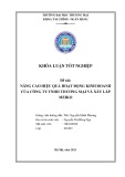 Khóa luận tốt nghiệp Kinh tế: Nâng cao hiệu quả hoạt động kinh doanh của Công ty TNHH Thương mại và Xây lắp Meiko