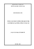 Luận văn Thạc sĩ Kinh tế: Nâng cao chất lượng Nhà quản trị cấp trung tại Tổng công ty May 10