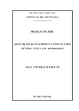 Luận văn Thạc sĩ Kinh tế: Quản trị rủi ro tài chính của Công ty TNHH bê tông vá xây lắp - Petrolimex