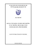 Luận văn Thạc sĩ Quản lý giáo dục: Quản lí xây dựng văn hóa nhà trường ở các trường THCS huyện Kim Sơn, tỉnh Ninh Bình