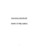 Bài giảng chuyên đề: Sinh lý phụ khoa