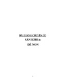 Bài giảng chuyên đề: Sản khoa - Đẻ non