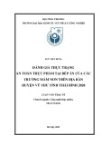 Luận văn Thạc sĩ Công nghệ thực phẩm: Đánh giá thực trạng an toàn thực phẩm tại bếp ăn của các trường mầm non trên địa bàn huyện Vũ Thư, tỉnh Thái Bình 2020