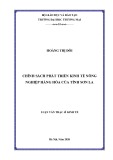 Luận văn Thạc sĩ Kinh tế: Chính sách phát triển kinh tế nông nghiệp hàng hóa của tỉnh Sơn La