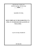 Luận văn Thạc sĩ Kinh tế: Hoàn thiện quản trị marketing của Công ty CP Kinh doanh gạch ốp lát Viglacera