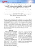 Assessing the level of vulnerability due to climate change to natural resources and environment in difficult coastal communes of Quang Binh province, Vietnam