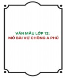 Văn mẫu lớp 12: Mở bài Vợ chồng A Phủ