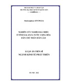 Luận án Tiến sĩ Kinh tế phát triển: Nghiên cứu nghèo đa chiều ở tỉnh Salavan, nước Cộng hòa Dân chủ nhân dân Lào