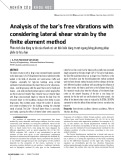 Analysis of the bar's free vibrations with considering lateral shear strain by the finite element method