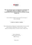 Thesis for the degree of Doctor of Philosophy: The role of human resource management in managing and mitigating the effects of workplace violence: An examination of nurses and personal care assistants working in aged care