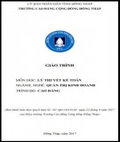 Giáo trình Lý thuyết kế toán (Nghề: Quản trị kinh doanh - Cao đẳng): Phần 1 - Trường CĐ Cộng đồng Đồng Tháp