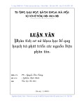 Luận văn Thạc sĩ Kỹ thuật: Phân tích sơ sở khoa học để quy hoạch đà phát triển các nguồn điện phân tán