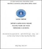 Giáo trình Kiểm toán nội bộ (Nghề: Kế toán - Cao đẳng): Phần 1 - Trường Cao đẳng Cộng đồng Đồng Tháp