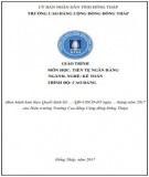 Giáo trình Tiền tệ ngân hàng (Nghề: Kế toán - Cao đẳng): Phần 1 - Trường Cao đẳng Cộng đồng Đồng Tháp