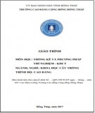 Giáo trình Thống kê và phương pháp thí nghiệm khoa học cây trồng (Nghề: Khoa học cây trồng - Cao đẳng): Phần 1 - Trường Cao đẳng Cộng đồng Đồng Tháp