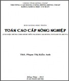 Bài giảng Toán cao cấp nông nghiệp: Phần 2 - Trường Cao đẳng Cộng đồng Đồng Tháp