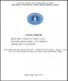 Giáo trình Sinh lý thực vật (Nghề: Khoa học cây trồng - Cao đẳng): Phần 1 - Trường Cao đẳng Cộng đồng Đồng Tháp