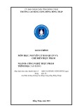 Giáo trình Nguyên lý bảo quản và chế biến thực phẩm (Nghề: Công nghệ thực phẩm - Cao đẳng) - Trường Cao đẳng Cộng đồng Đồng Tháp