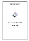 Đề cương bài giảng Lát ốp - Trường Cao đẳng nghề Đồng Tháp