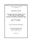 Luận văn Thạc sĩ Văn hóa học: Văn hóa truyền thống làng Văn Lang, xã Văn Lương, huyện Tam Nông, tỉnh Phú Thọ