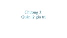 Bài giảng Mô hình định giá tài sản - Chương 3: Quản lý giá trị