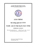 Giáo trình Kỹ năng quản lý Công nghệ thông tin (Nghề: Quản trị mạng máy tính - Trình độ Cao đẳng) - Trường Cao đẳng Nghề An Giang