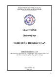 Giáo trình Quản trị học (Nghề: Quản trị khách sạn - Trình độ Trung cấp) - Trường Cao đẳng Nghề An Giang