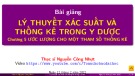 Bài giảng Xác suất và thống kê trong y dược - Chương 5: Ước lượng cho một tham số thống kê